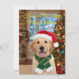 サンタポーズのわんこ クリスマスパーティー招待状カード 招待状