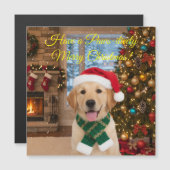 サンタポーズのクリスマスマグネットカード (正面/裏面)