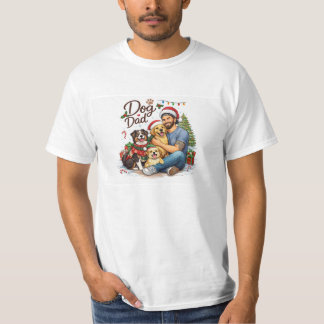 サンタポーズの犬のお父さんTシャツ – かわいいクリスマスの犬 Tシャツ