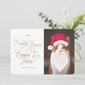 サンタポーズは町にコミンペットおもしろい写真サンタ シーズンカード (スタンド正面)