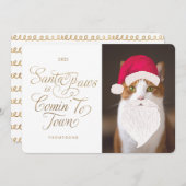 サンタポーズは町にコミンペットおもしろい写真サンタ シーズンカード (正面/裏面)