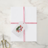 サンタポーズギフトラベル – クリスマスチワワ ギフトタグ (より糸付き)