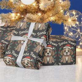 サンタポーズクリスマスギフトラップ ラッピングペーパー