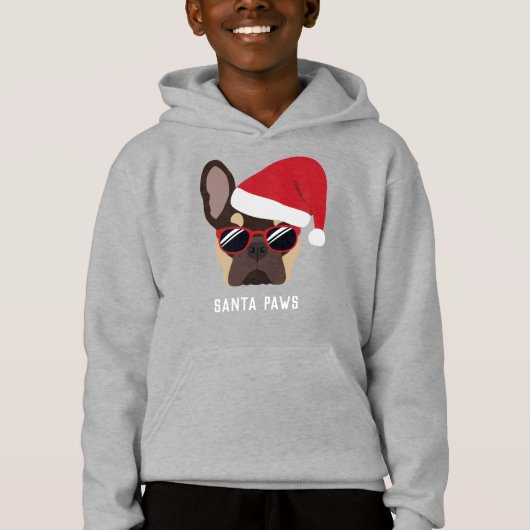 サンタポーズクリスマスブラウンとタンフランスのブルドッグ (正面)