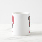 サンタポーズクリスマスブルーフランスのブルドッグ コーヒーマグカップ (中央)