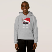 サンタポーズクリスマスブルーメルルフランスのブルドッグ (正面フル)