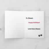 サンタポーズクリスマスホワイトフランスのブルドッグカード カード (内部)