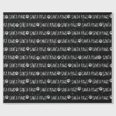 サンタポーズクリスマスポープリント ラッピングペーパー (フラット)