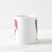 サンタポーズクリスマス薄紫タンフランスのブルドッグ コーヒーマグカップ (中央)
