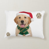 サンタポーズクリスマス – フェスティバルゴールデンレトリバーホーム アクセントクッション (裏面)