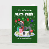 サンタポーズク信じリスの可愛いプードル シーズンカード (正面)