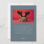 サンタポーズドッ来ク写真石板ブルークリスマス シーズンカード (裏面)