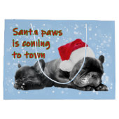 サンタポーズブルフランスのドッグフェスティバル ラージペーパーバッグ (裏面)