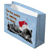 サンタポーズブルフランスのドッグフェスティバル ラージペーパーバッグ (正面アングル)