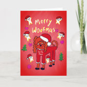 サンタポーズプードルクリスマス シーズンカード (正面)