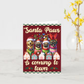 サンタポーズホリデーカード – フェスティバルドッグ&応援 カード (黄色い花)