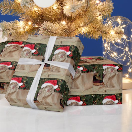 サンタポーズワイマラナースタイル – ラッピング紙 ラッピングペーパー (クリスマス)