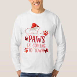 サンタポーズ来は町クリスマスタイポグラフィ Tシャツ