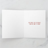 サンタポーズ準備ができて待ち – 犬好きクリスマス カード (内部)