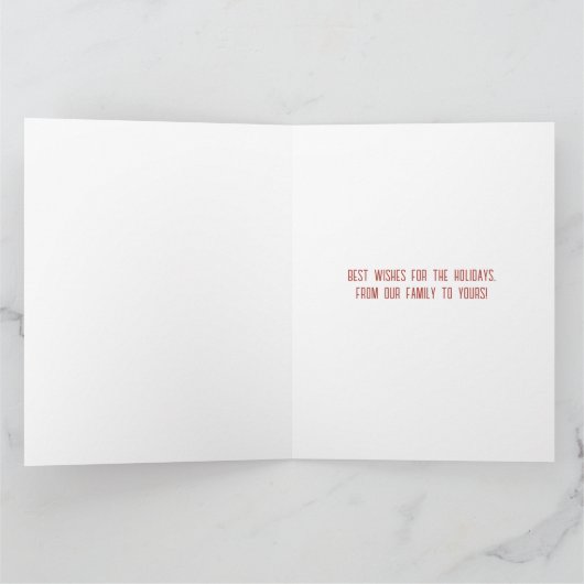 サンタポーズ準備ができて待ち – 犬好きクリスマス カード (内部)