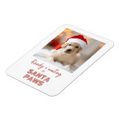 サンタポーズ準備ができて待ち – 犬好きクリスマス マグネット (左側)