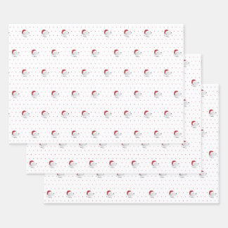 サンタポーズ-かわいい犬のテーマクリスマス ラッピングペーパーシート