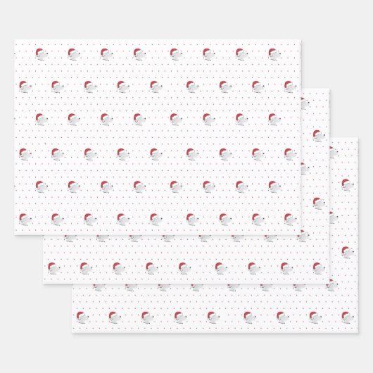 サンタポーズ-かわいい犬のテーマクリスマス ラッピングペーパーシート (セット)