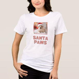 サンタポーズ – カスタムクリスマスドッグ トライブレンドTシャツ