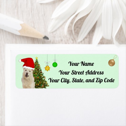 サンタポーズ – ハスキー犬のクリスマスアドレス ラベル (インサイチュ)