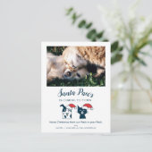 サンタポーズ | 猫おもしろいと犬のペット写真 シーズンポストカード (スタンド正面)