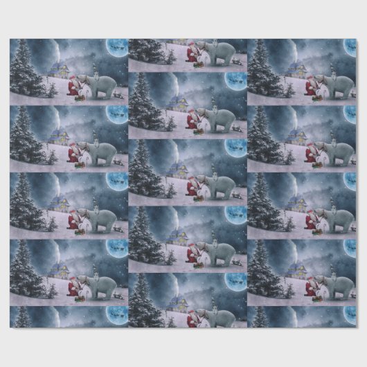 サンタポーラベアラッピング紙 ラッピングペーパー (フラット)