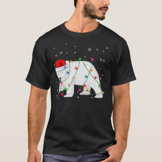 サンタポーラベアークリスマスツリーライツベアーラバー Tシャツ