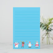 サンタポーラベア雪だるまトナカイ文房具 便箋 (スタンド正面)