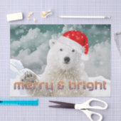 サンタポーラベア |クリスマスの発行紙 薄葉紙 (クラフト)