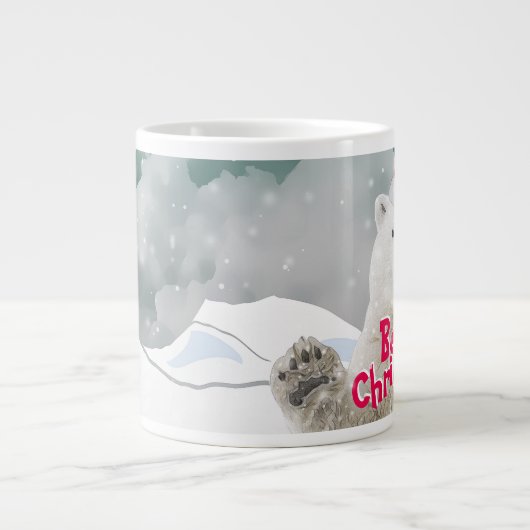 サンタポーラベア |クリスマスジャンボマグカップ ジャンボコーヒーマグカップ (正面)