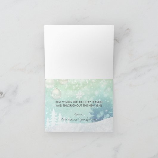 サンタポーラベア |クリスマスホリデーのグリーティングカード シーズンカード (内部)