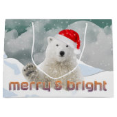 サンタポーラベア |クリスマス抱き枕 ラージペーパーバッグ (正面)