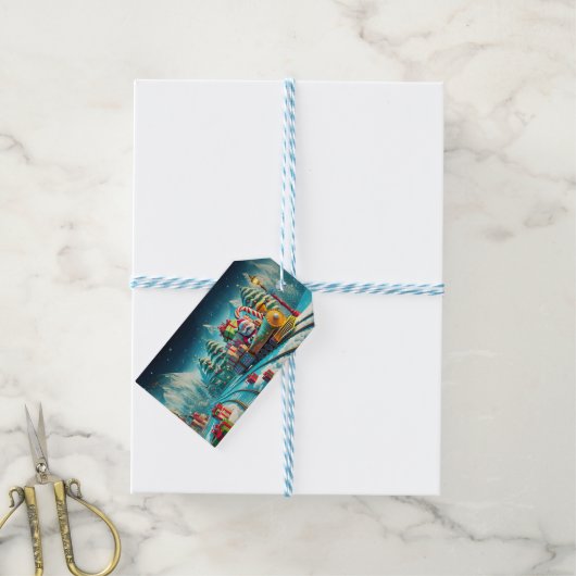 サンタポーラ表現クリスマスイブ ギフトタグ (より糸付き)