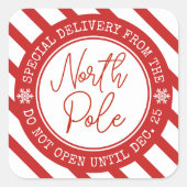 サンタポールクリスマスからの特別な配達 スクエアシール (正面)