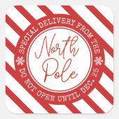 サンタポールクリスマスからの特別な配達 スクエアシール (正面)