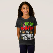 サンタマイ親愛ブラザーがパジャマのクリスマスおもしろいを手にした Tシャツ (正面フル)