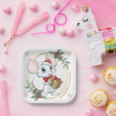 サンタマウスクリスマス紙プレート ペーパープレート (パーティー)