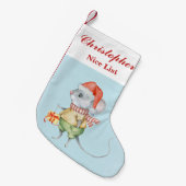 サンタマウス名前をカスタムするニースリストDCSA34 スモールクリスマスストッキング (正面 (吊り時))
