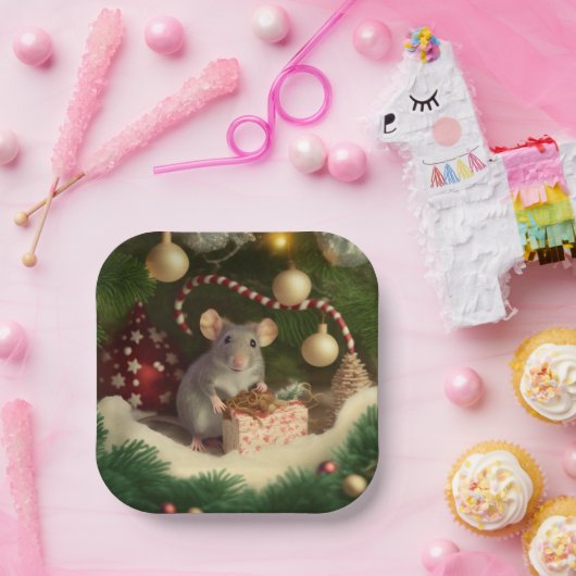 サンタマウス準備ギフト紙プレート ペーパープレート (パーティー)