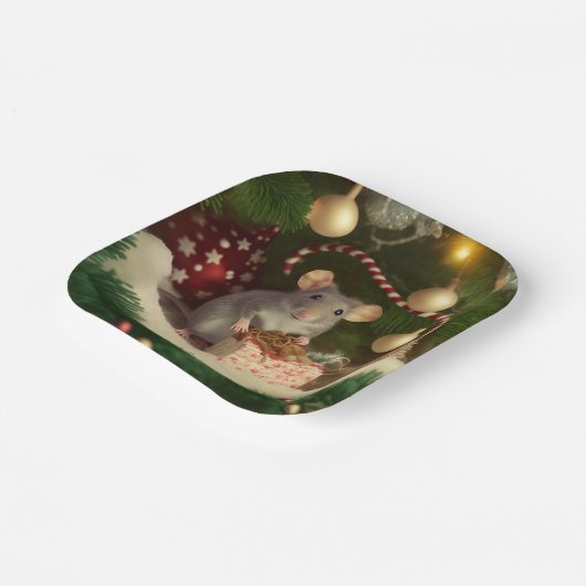 サンタマウス準備ギフト紙プレート ペーパープレート (傾斜あり)