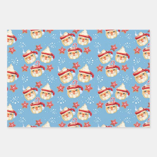 サンタマグカップ+クッキークリスマスギフトラッピング紙 ラッピングペーパーシート (正面3)