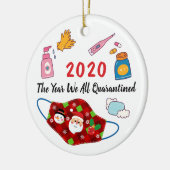 サンタマスクのクリスマス検疫の年 セラミックオーナメント (左)