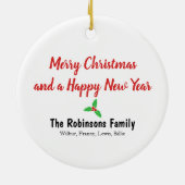 サンタマスクのクリスマス検疫の年 セラミックオーナメント (裏面)