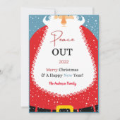 サンタマスクピースアウト2022クリスおもしろいマスホリデー シーズンカード (正面)