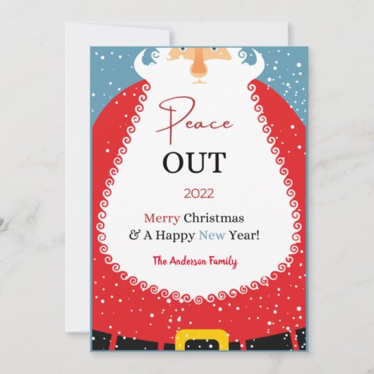 サンタマスクピースアウト2022クリスおもしろいマスホリデー シーズンカード (正面)
